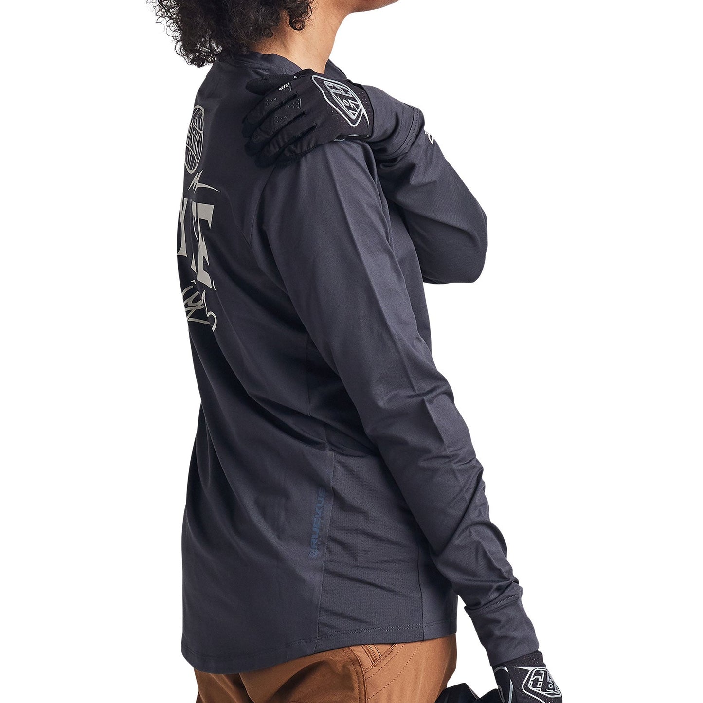 Troy Lee Ruckus Long Sleeve Ride Tee Bolts Carbon