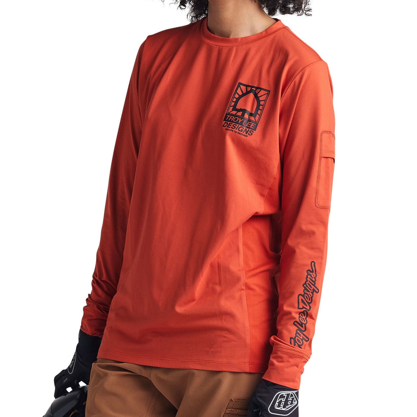 Troy Lee Ruckus Long Sleeve Ride Tee Create to Destroy Brick