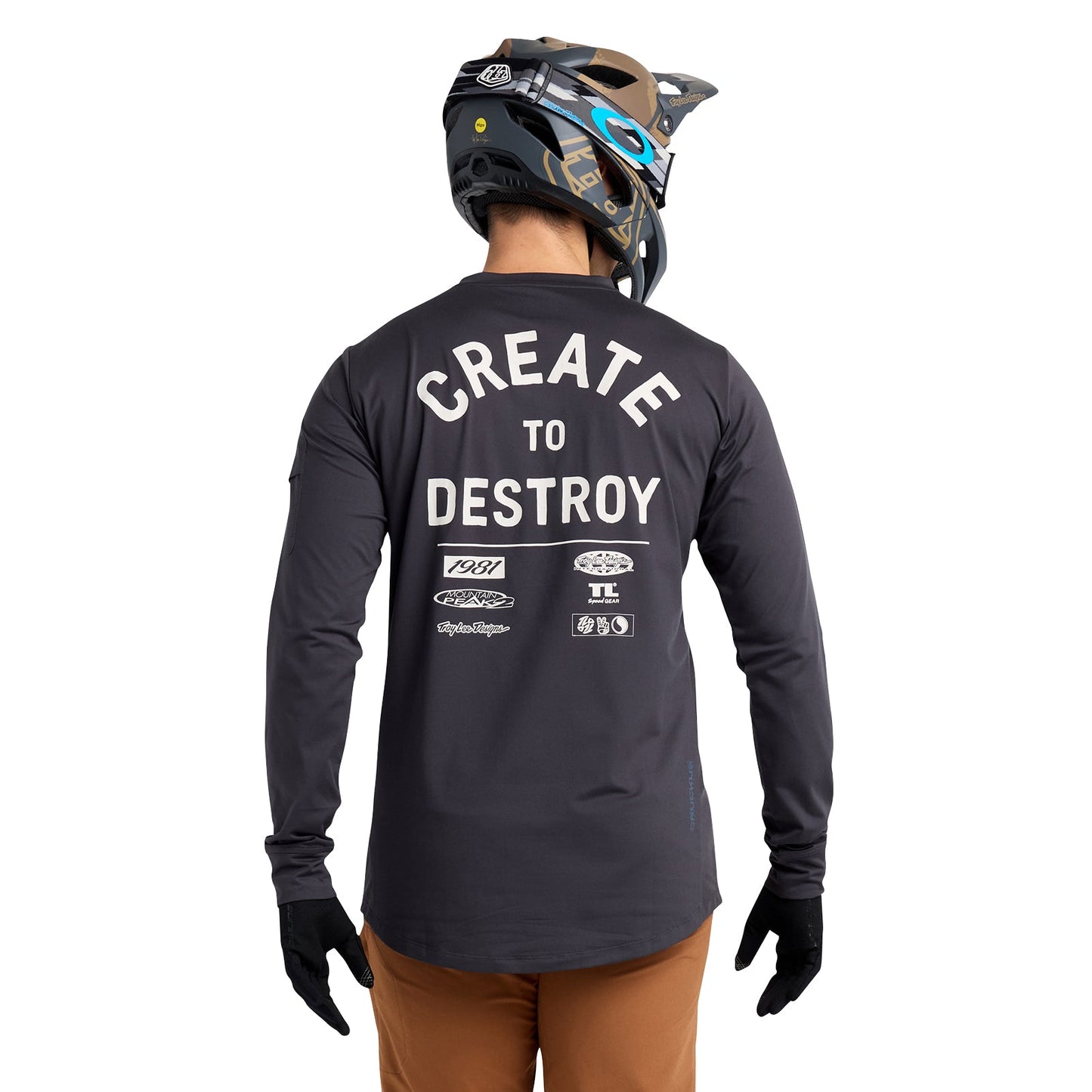 TLD Ruckus Long Sleeve Ride Tee Destroy Carbon