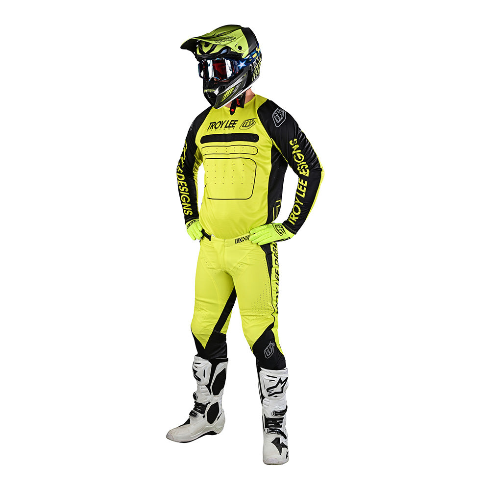Troy Lee SE PRO PANT DROP IN BLACK/GLO YELLOW