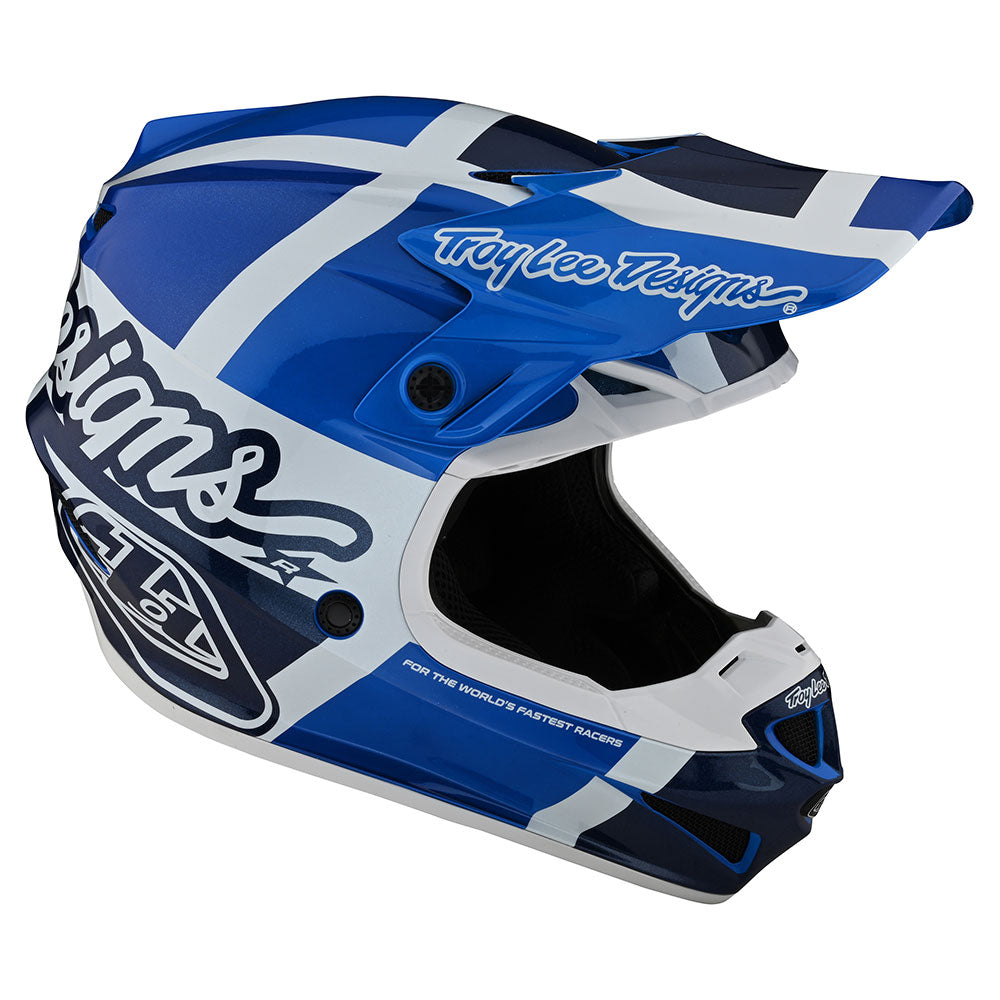 Troy Lee YOUTH SE4 POLYACRYLITE HELMET W/MIPS QUATTRO BLUE