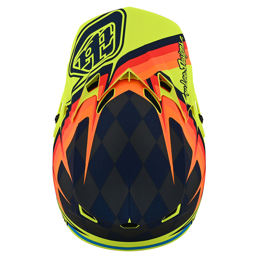 Troy Lee YOUTH SE4 POLYACRYLITE HELMET W/MIPS WARPED YELLOW