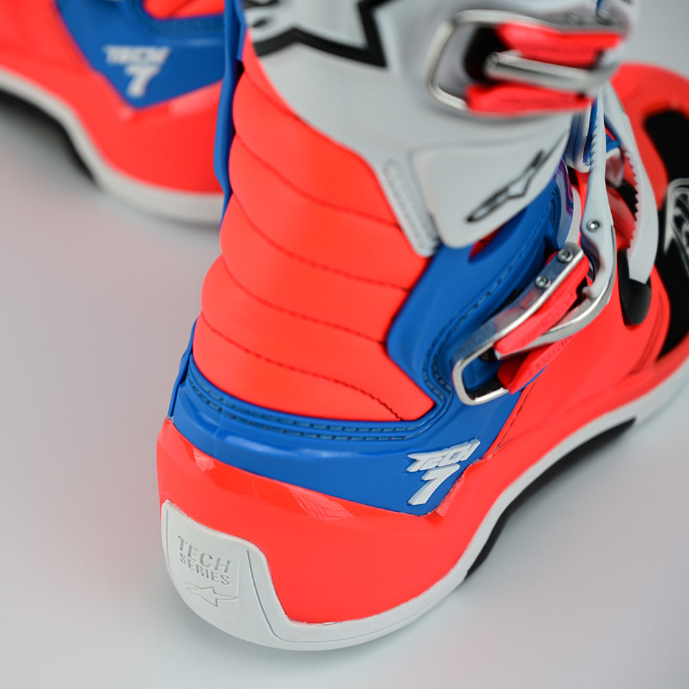 Troy Lee Alpinestars Tech 7 MX Boot Solid Rocket Red / White / Blue