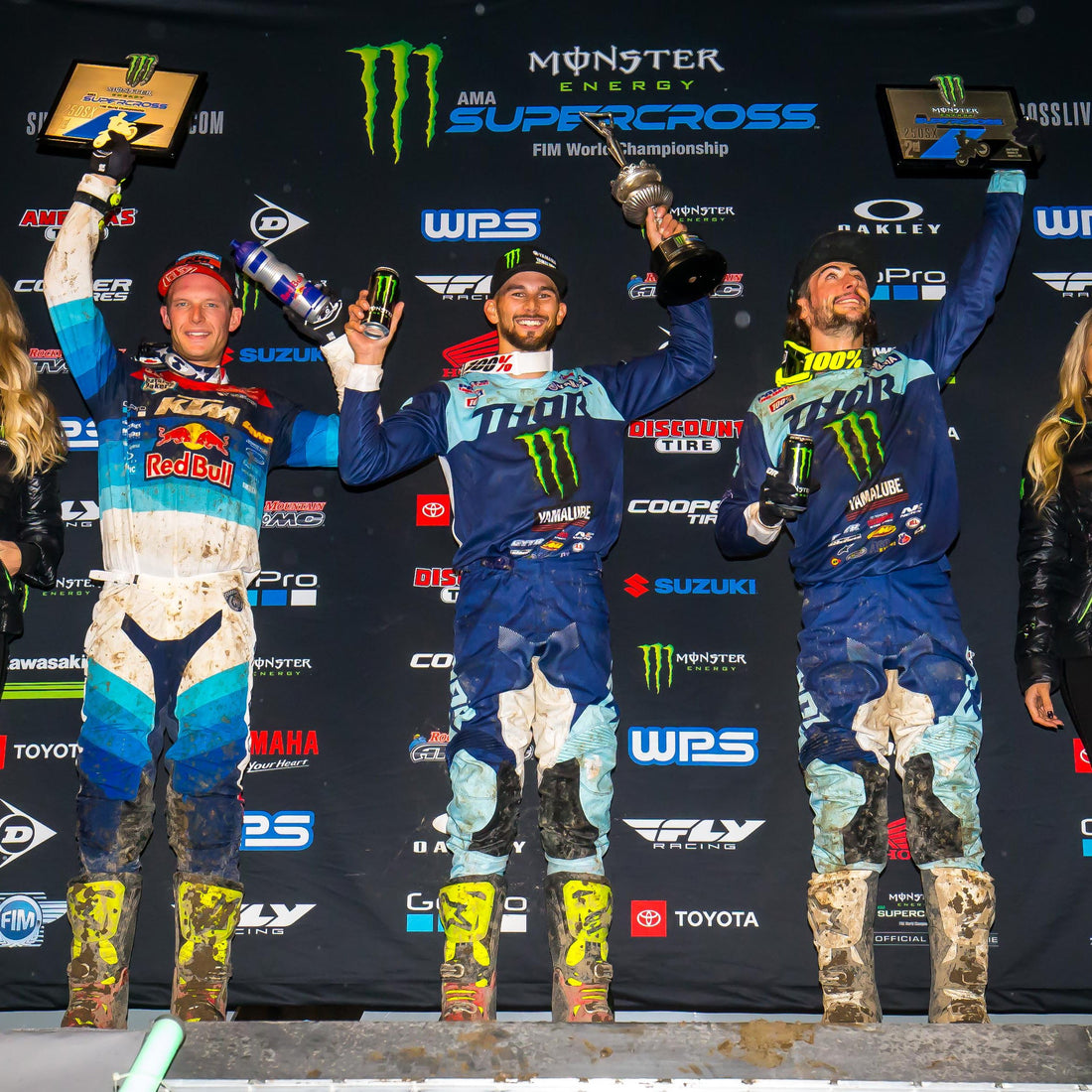 Troy Lee Designs/Red Bull/KTM's Shane McElrath On the Podium At A1