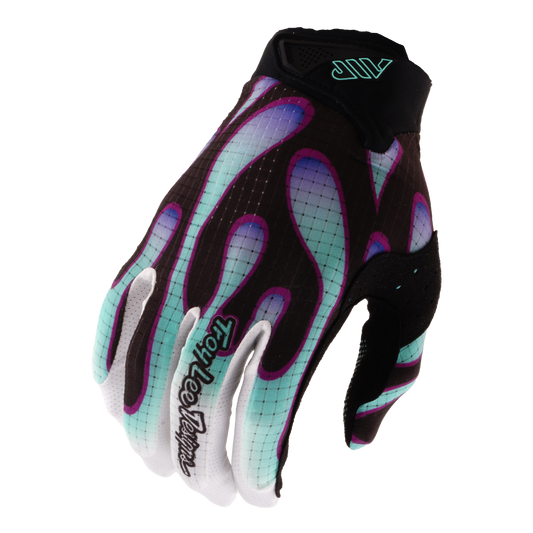 Youth Air Glove Overspray Black / Real Teal