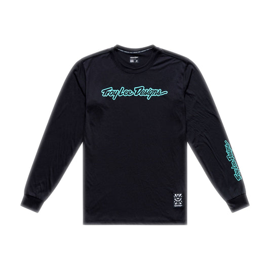Skyline Ride LS Tee Signature Black / Real Teal