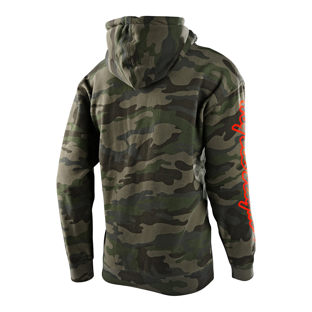 Pullover Hoodie Cropped Badge Forest Camo