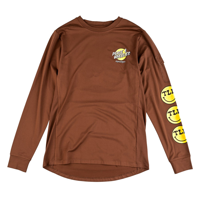 Ruckus Long Sleeve Ride Tee Wheelies Chocolate Troy Lee Designs UK