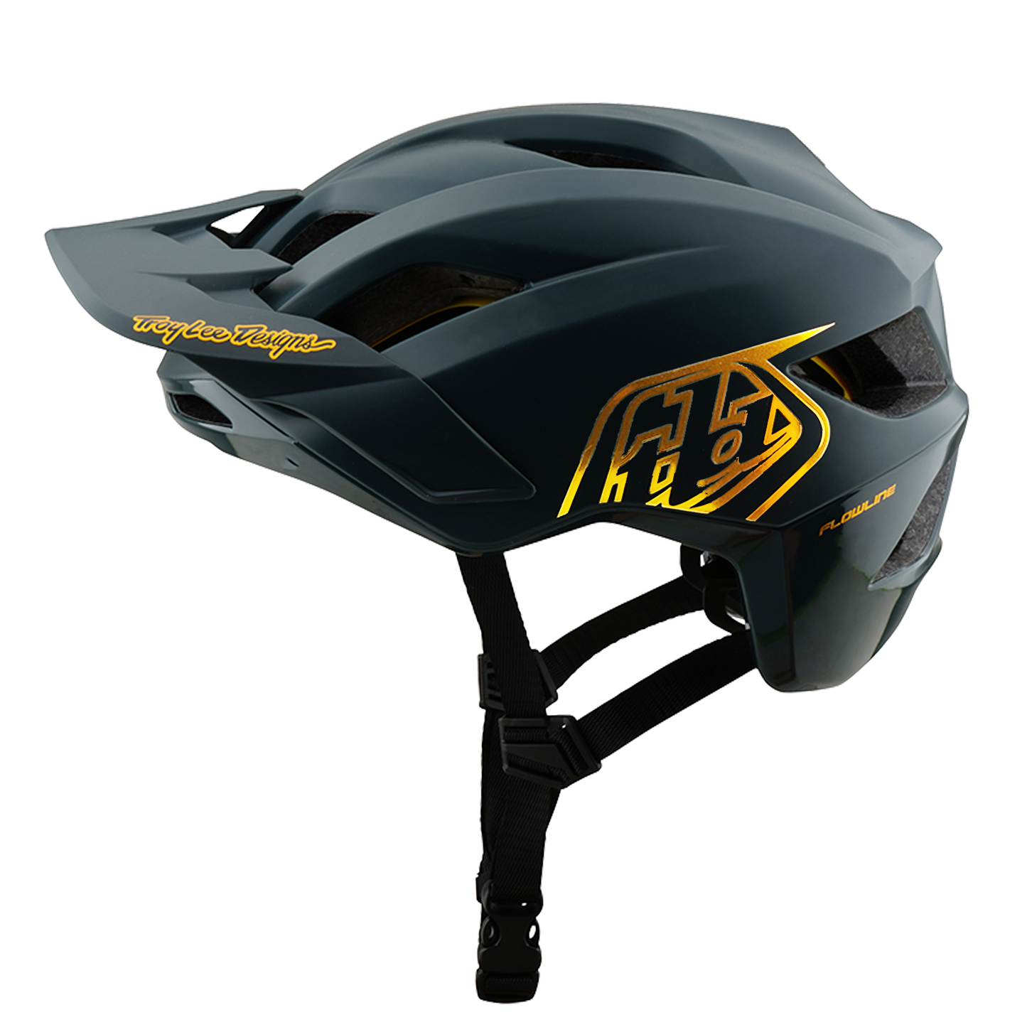 TLD Youth Flowline Helmet W/MIPS Point Grey / Gold