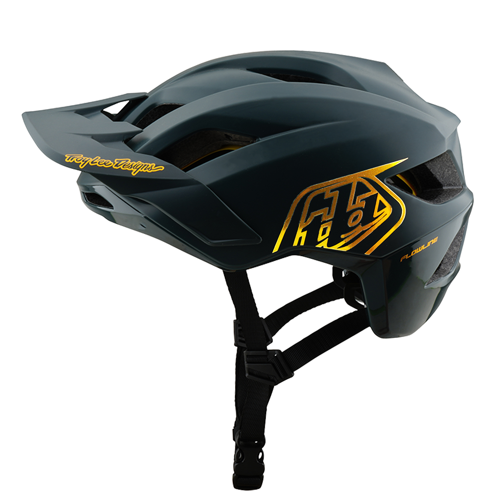 TLD Youth Flowline Helmet W/MIPS Point Grey / Gold