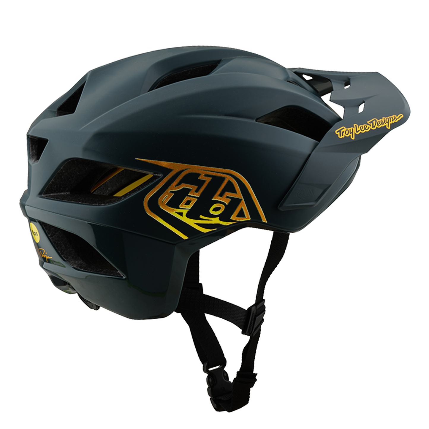 TLD Youth Flowline Helmet W/MIPS Point Grey / Gold