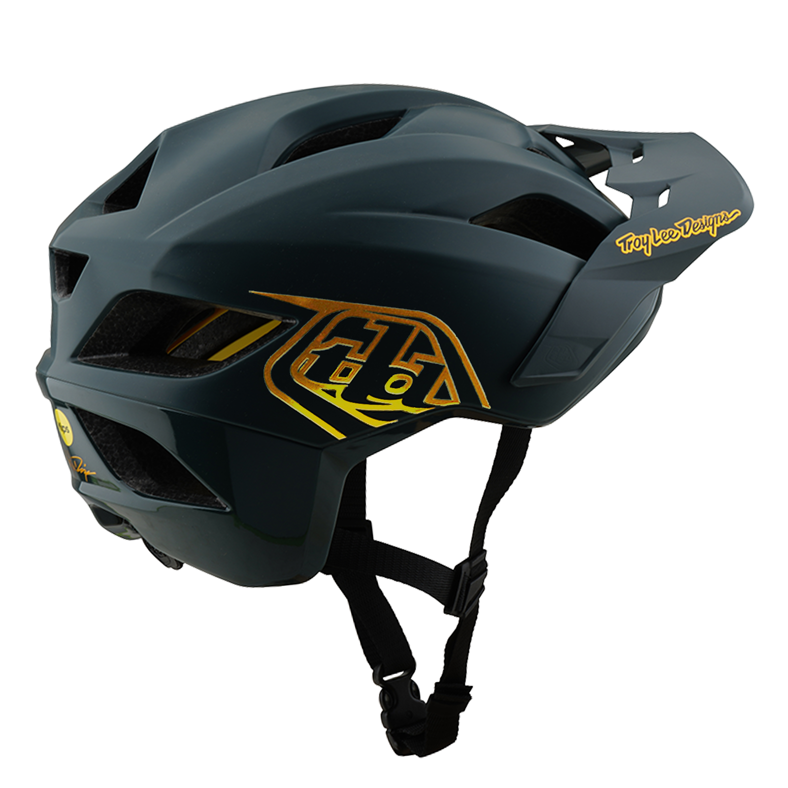 TLD Youth Flowline Helmet W/MIPS Point Grey / Gold