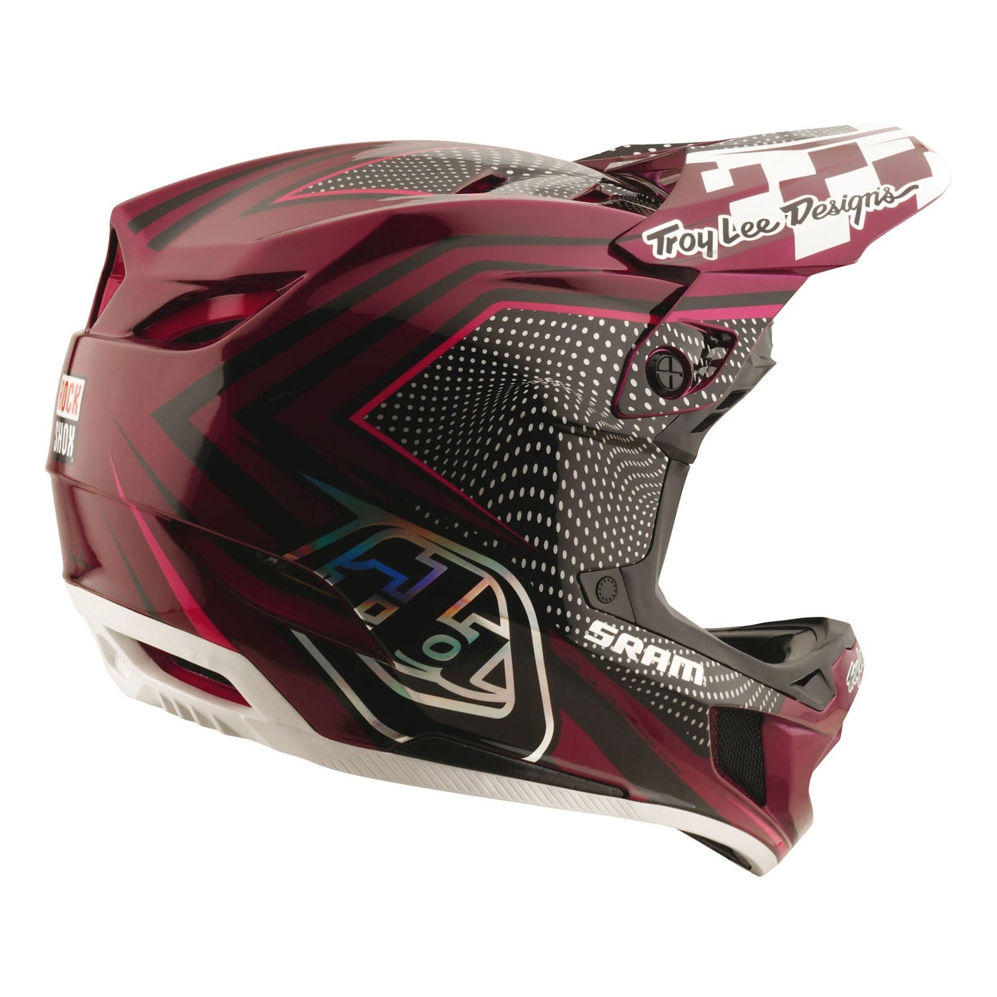 TLD D4 Carbon Helmet W/MIPS Troy Lee Designs X SRAM Radioscape Black / Berry