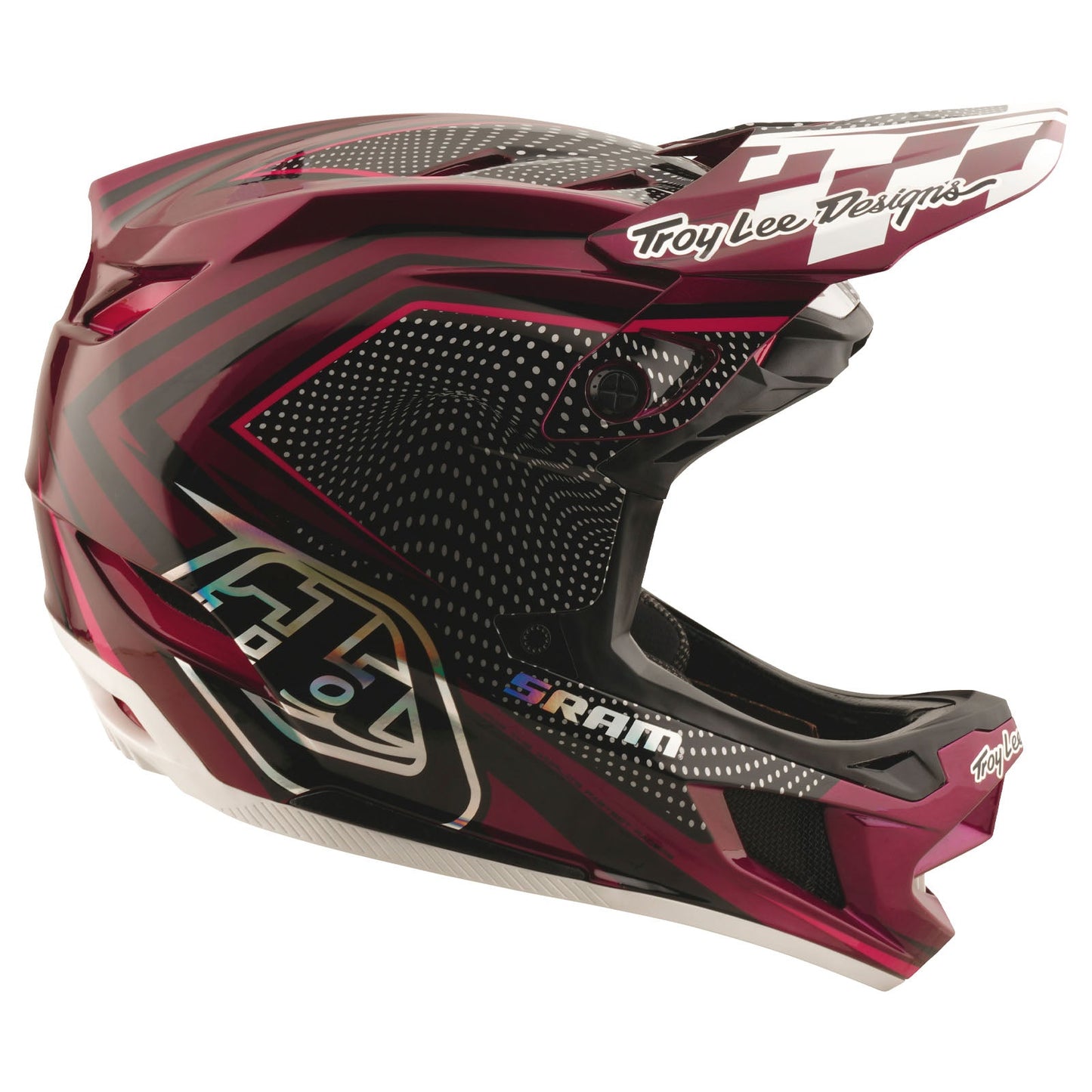 TLD D4 Carbon Helmet W/MIPS Troy Lee Designs X SRAM Radioscape Black / Berry