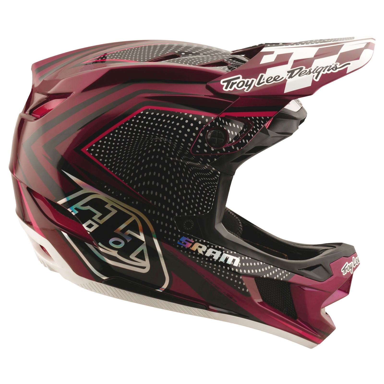 TLD D4 Carbon Helmet W/MIPS Troy Lee Designs X SRAM Radioscape Black / Berry