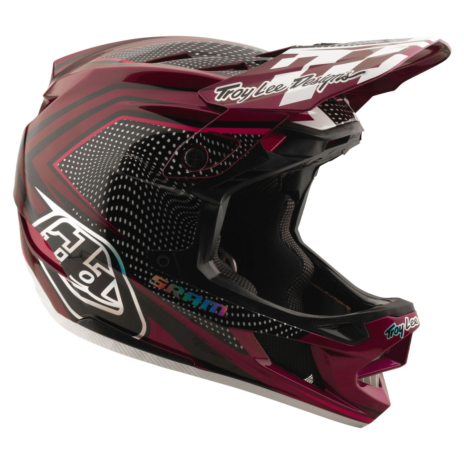 TLD D4 Carbon Helmet W/MIPS Troy Lee Designs X SRAM Radioscape Black / Berry