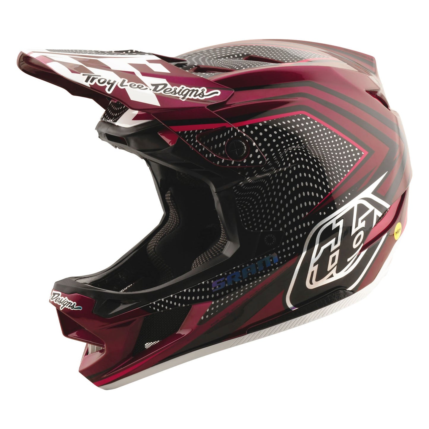 D4 Carbon Helmet W/MIPS Troy Lee Designs X SRAM Radioscape Black / Berry
