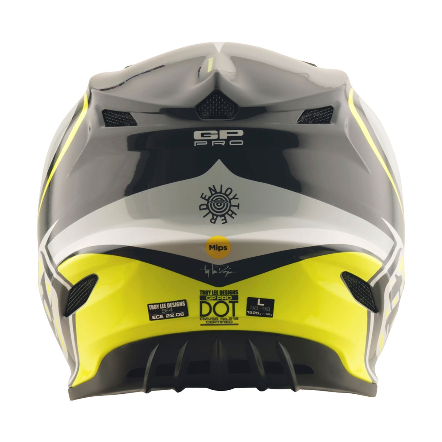 TLD GP Pro Helmet Crossover Grey / Flo Yellow