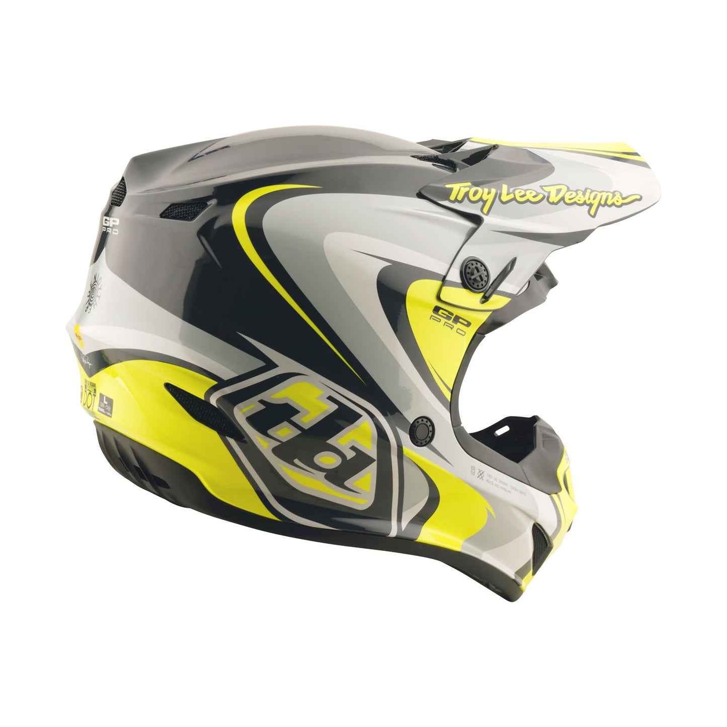 TLD GP Pro Helmet Crossover Grey / Flo Yellow