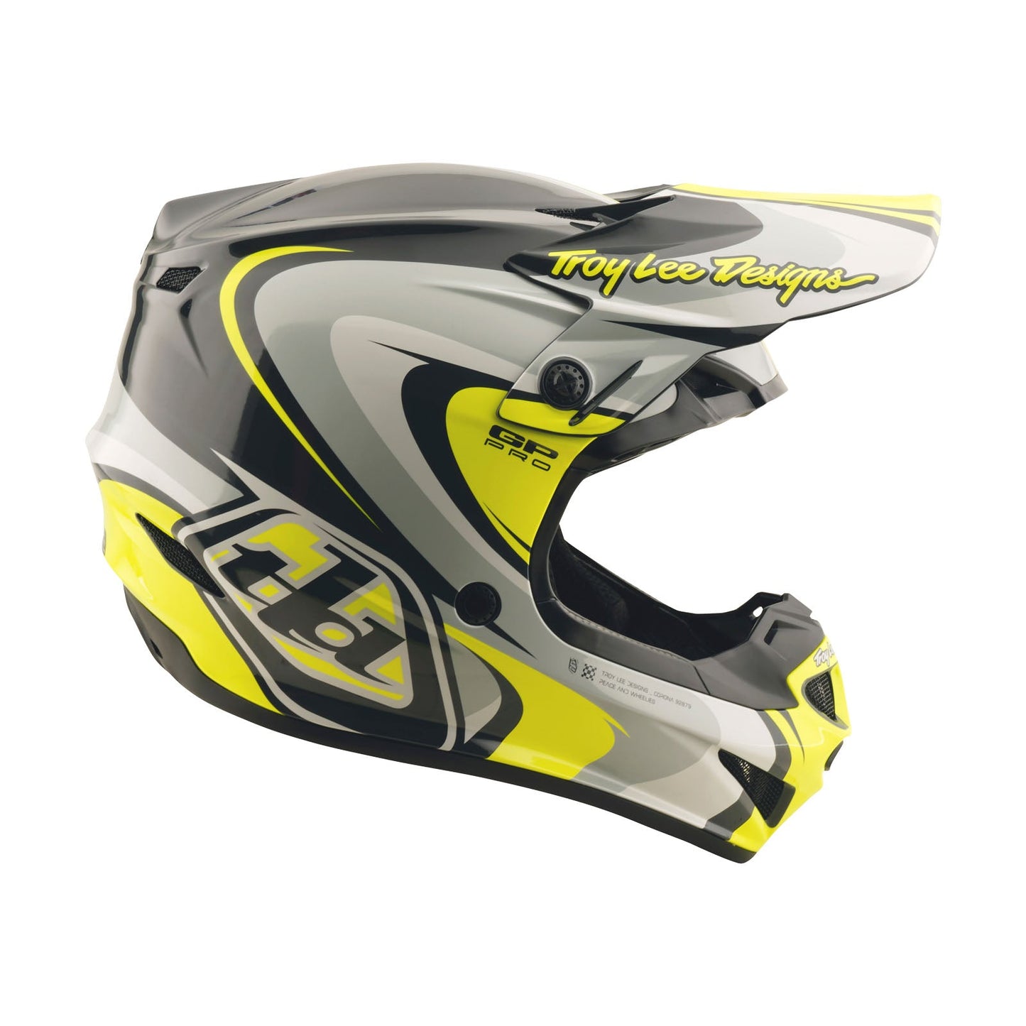 TLD GP Pro Helmet Crossover Grey / Flo Yellow