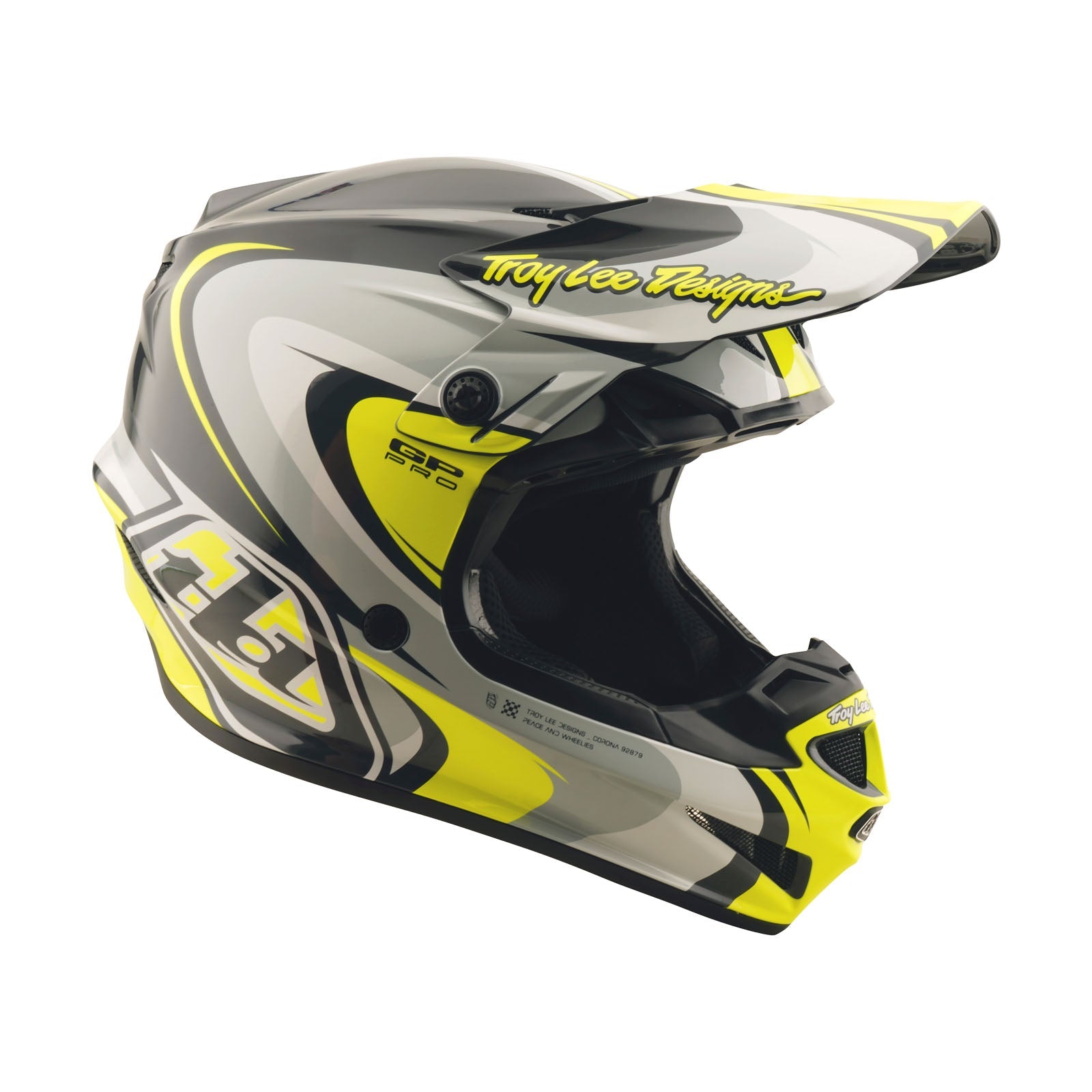 TLD GP Pro Helmet Crossover Grey / Flo Yellow