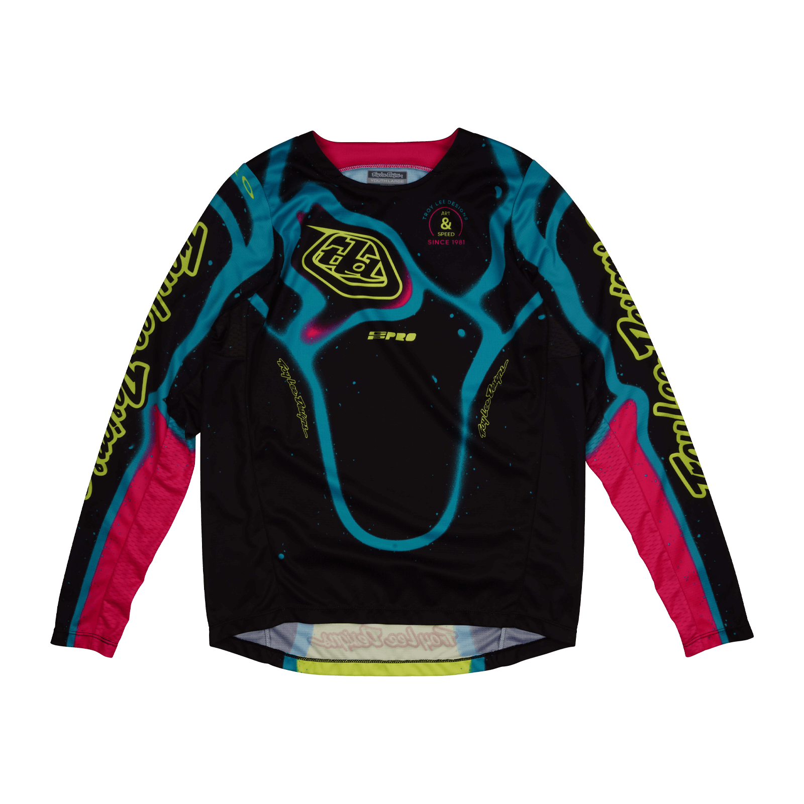 TLD Youth GP Pro Jersey Membrane Black / Glo Yellow