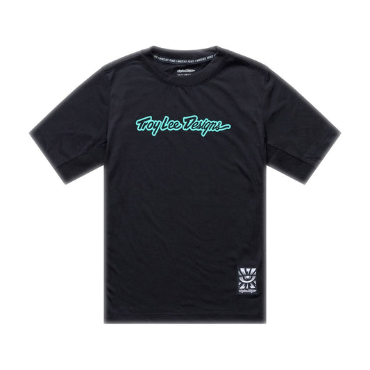 Youth Skyline Ride SS Tee Signature Black / Real Teal