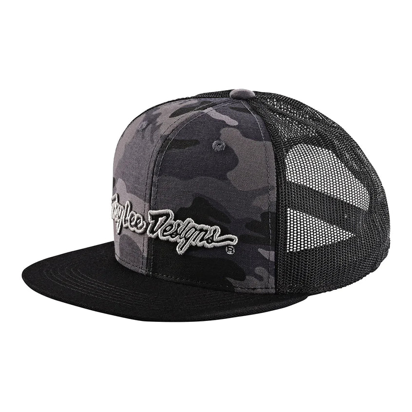 Snapback Hat Signature Camo Black Silver Troy Lee Designs UK