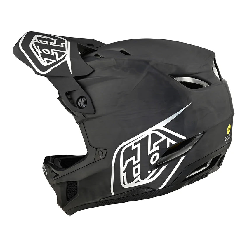 D4 Carbon Helmet w MIPS Stealth Black Silver Troy Lee Designs