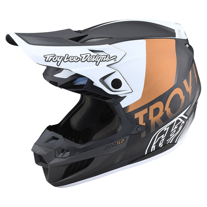 Troy Lee SE5 Carbon Helmet W/MIPS Qualifier White / Bronze