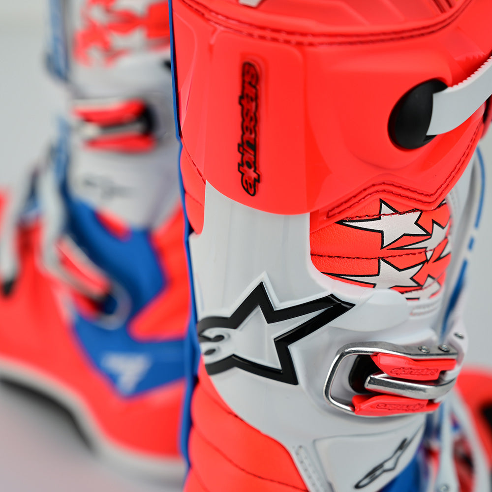 Alpinestars Tech 7 MX Boot Solid Rocket Red / White / Blue – Troy Lee ...