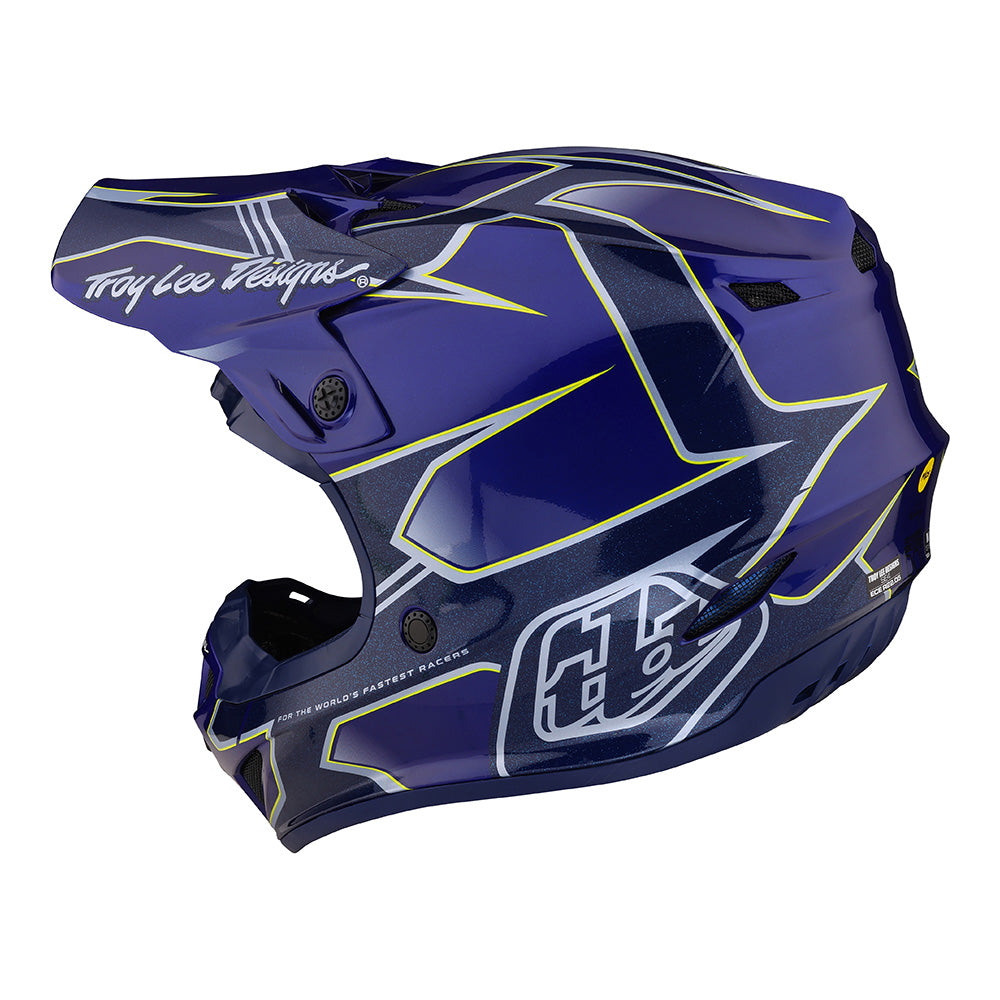 Troy Lee Designs Casco MX SE4 Polyacrylite MIPS Corsa - Navy/Arancione